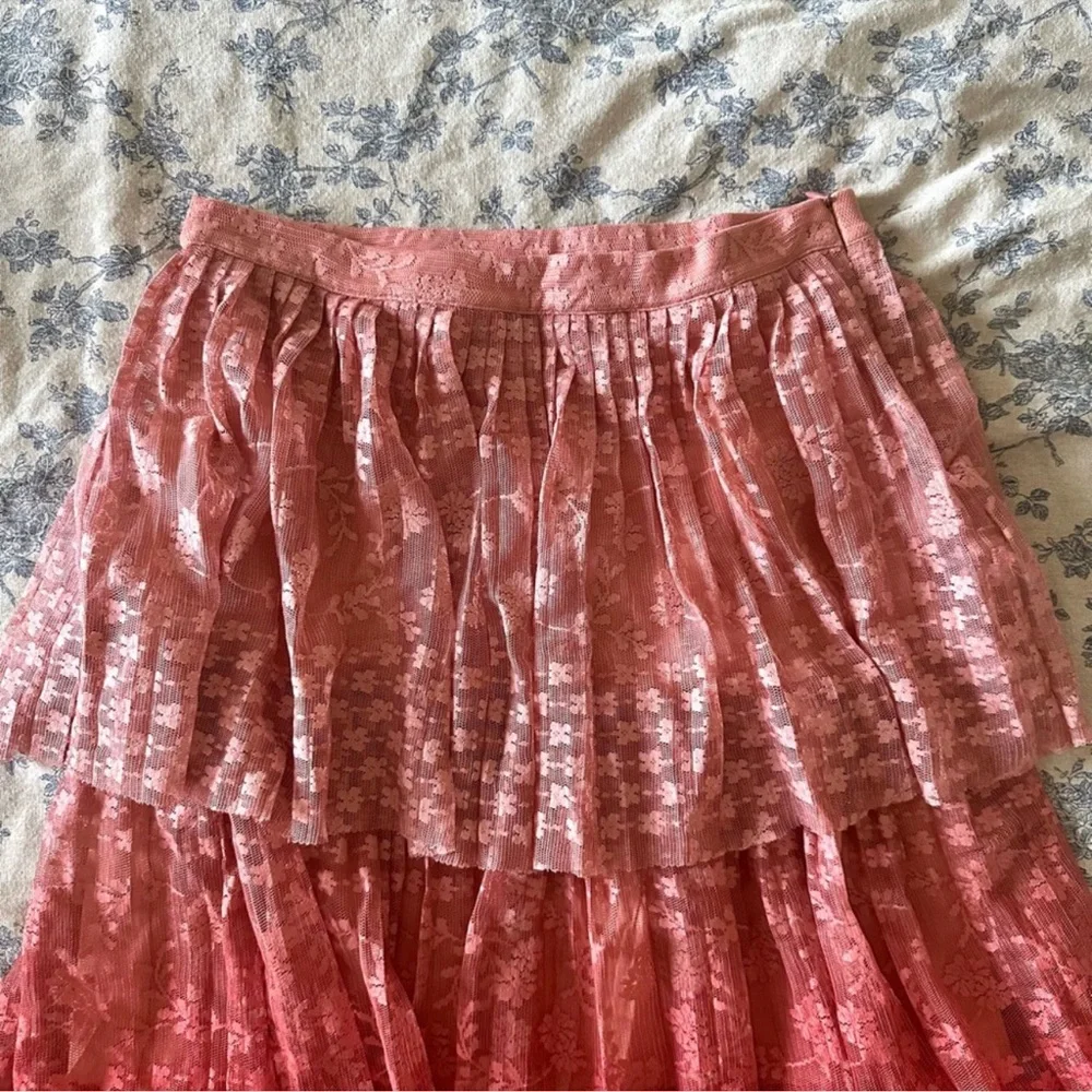 ANTHROPOLOGIE Maeve Lace Tiered Ombre Skirt